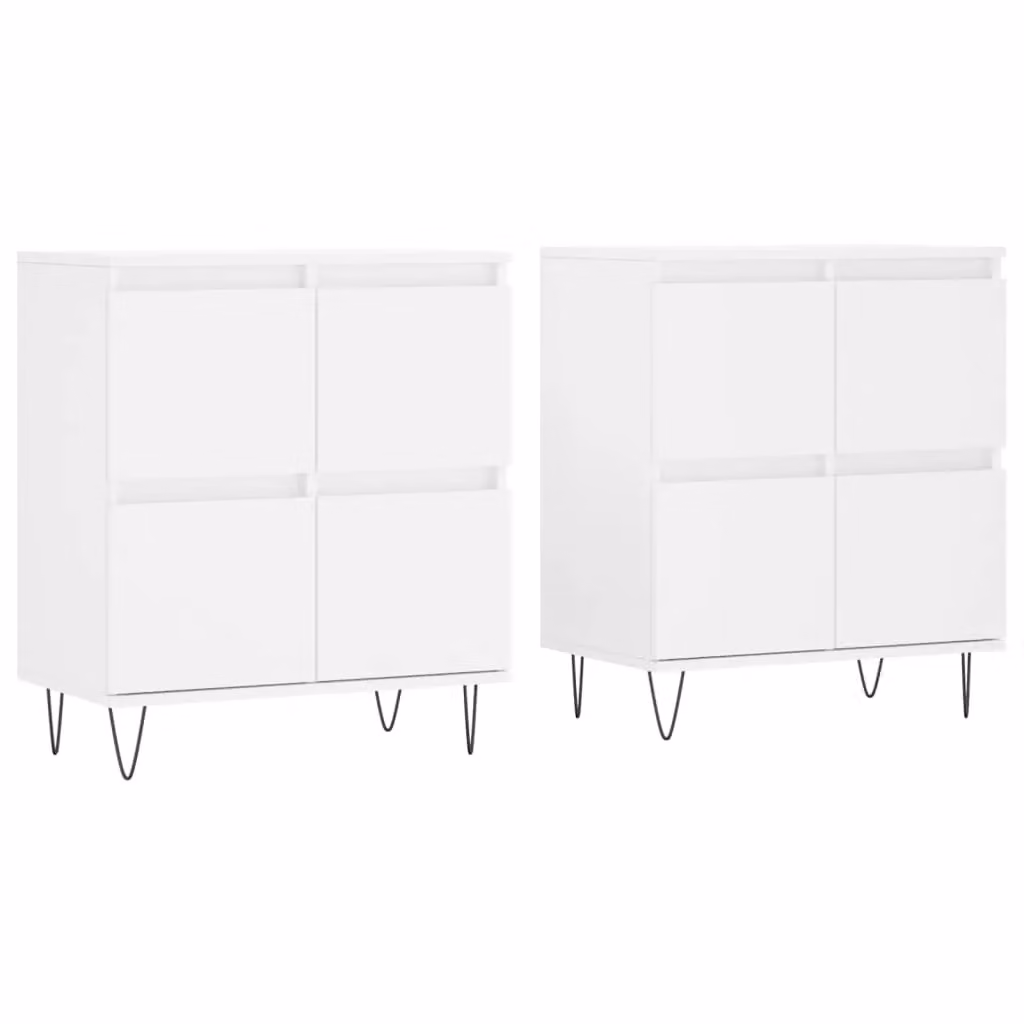 Berkfield Home Set of 2 Classic White Matt MDF Sideboards – 2