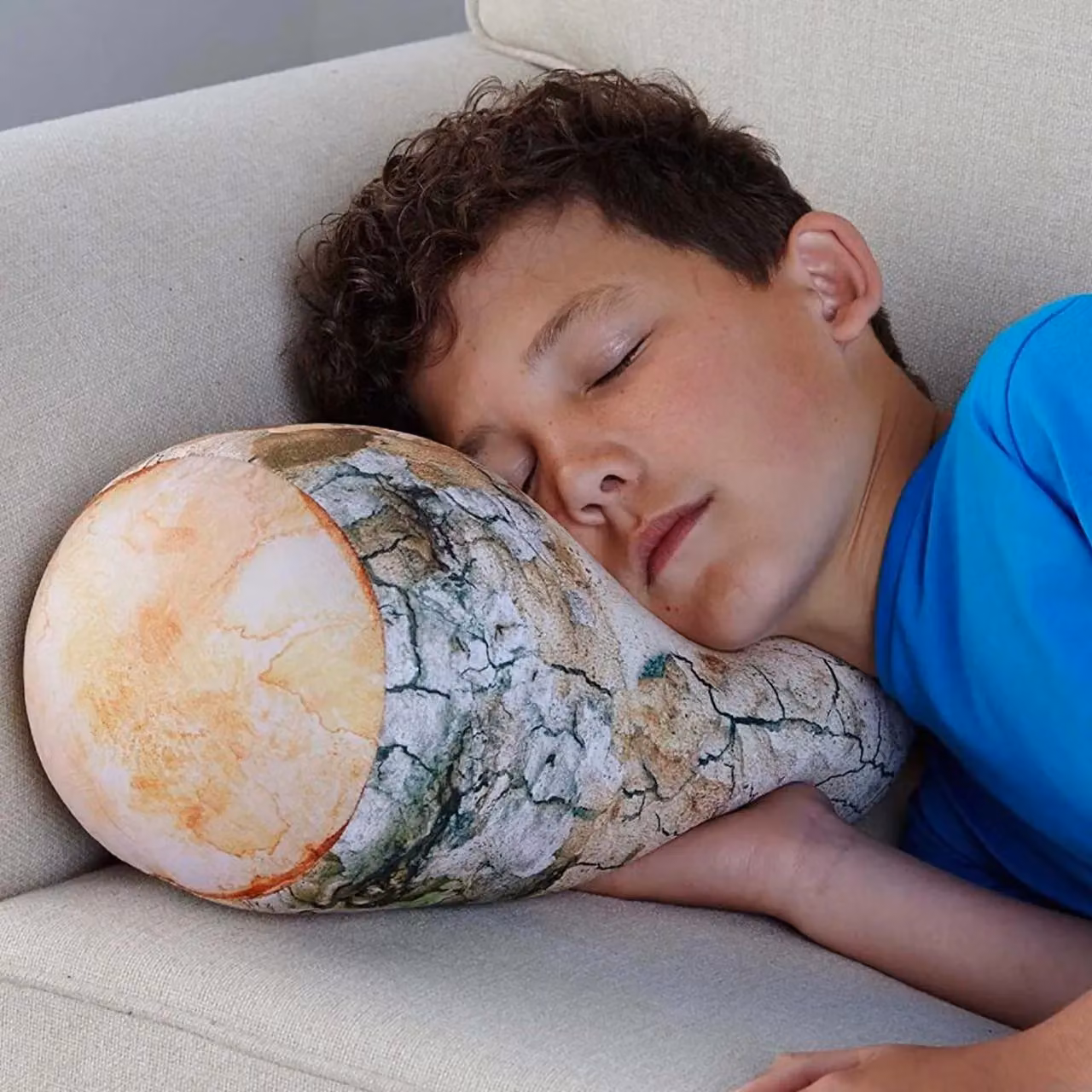 mysmartbuy Log Design Cushion, Brown and Multicolour Novelty Travel Pillow for Head, Neck and Back Support, W: 38 cm, H: 17 cm – 2