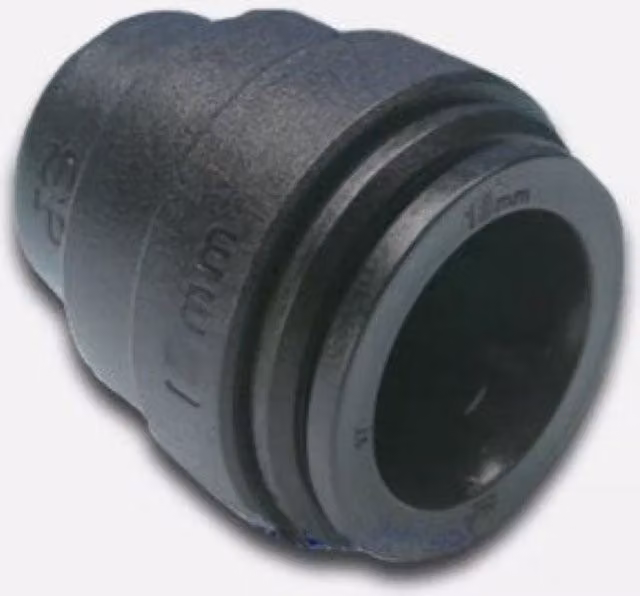 John Guest 12mm End Stop Push-fit Plastic Fitting, Black – 1