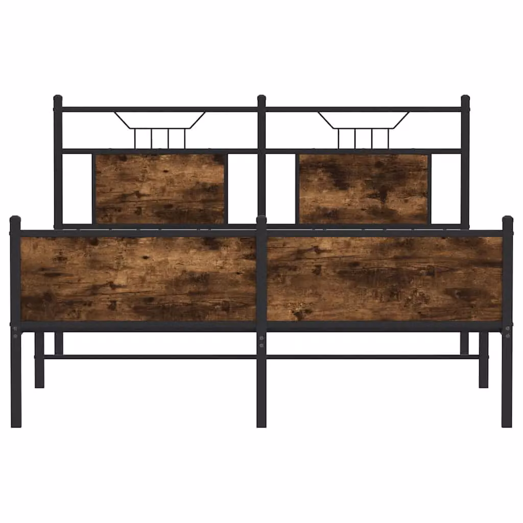 Berkfield Home Smoked Oak Bed Frame in Brown, W/D/H: 140 x 190 cm – 3