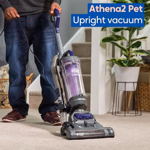 Russell Hobbs Athena2 Pet Upright Vacuum Cleaner in Grey and Blue with 400W Motor, Turbo Brush and Pet Hair Tools RHUV5601 – 3