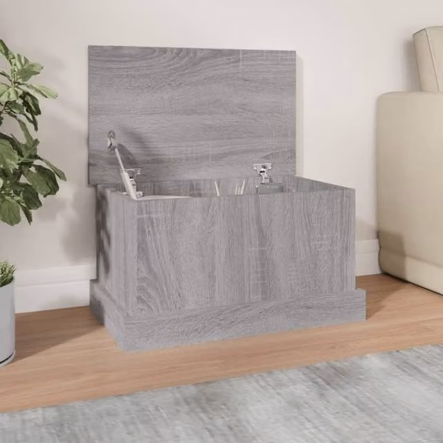 Berkfield Home Grey Sonoma Storage Box in Engineered Wood W/D/H: 50 x 30 x 28 cm