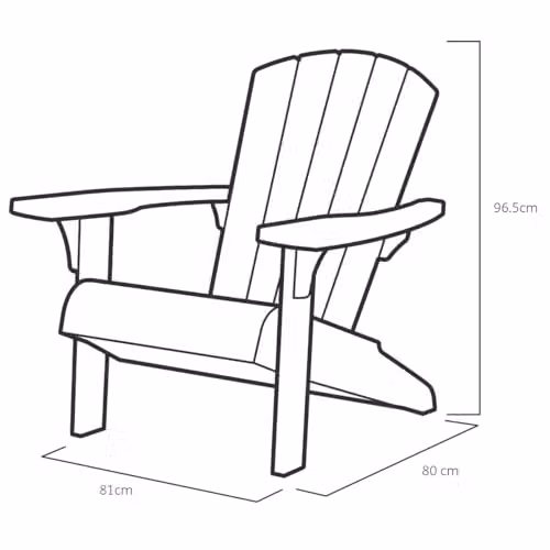 Keter Alpine Adirondack Outdoor Garden Furniture Chair in Grey – 3