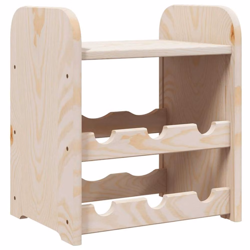 Berkfield Home Beautiful Solid Pine Wine Rack with Top Board in Beige, W/D/H: 33 x 25 x 37 cm – 3