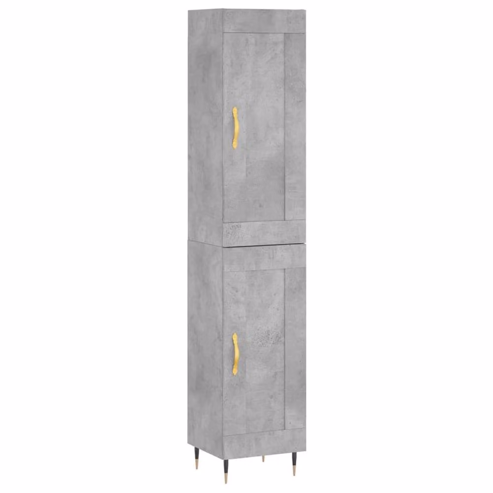 Berkfield Home Modern Highboard in Grey with Hinged Doors and Internal Shelves, W/D/H: 34.5 x 34.0 x 180.0 cm – 3