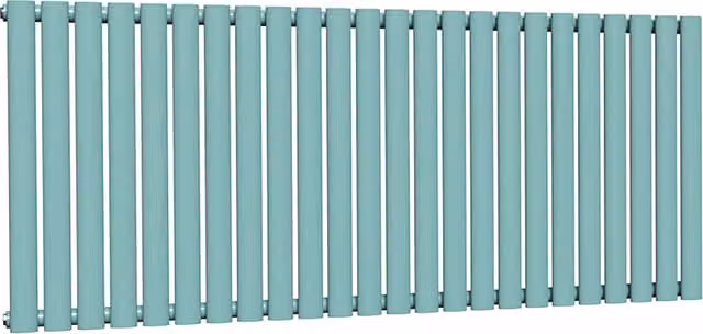 Lux Heat Oval Horizontal Coloured Radiator in Caribbean Sea, W: 144 cm, H: 60 cm