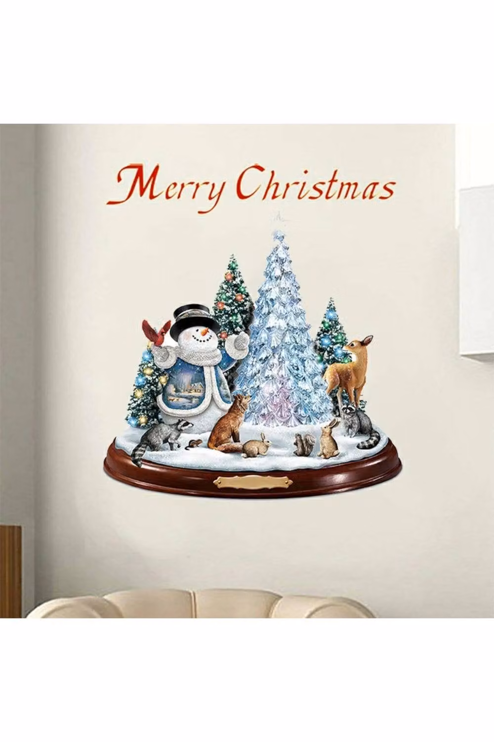KDMD Christmas Window Stickers with Snowman and Santa Multicolour Wall Decals – 1