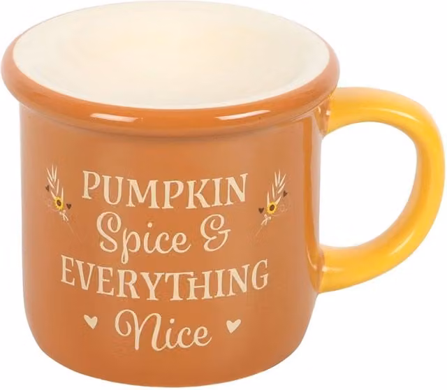 Something Different Pumpkin Spice & Everything Nice Ceramic Mug Oil Burner in Brown and Orange, H 13.5 cm x W 10.0 cm x D 9.0 cm – 1