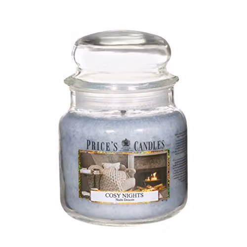 Price's Candles Cosy Nights Medium Jar Candle in Silver and Grey