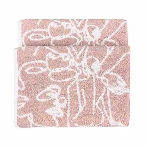Riva Home Pink Cotton Terry Hand Towel with Border, 50 x 85 cm – 1