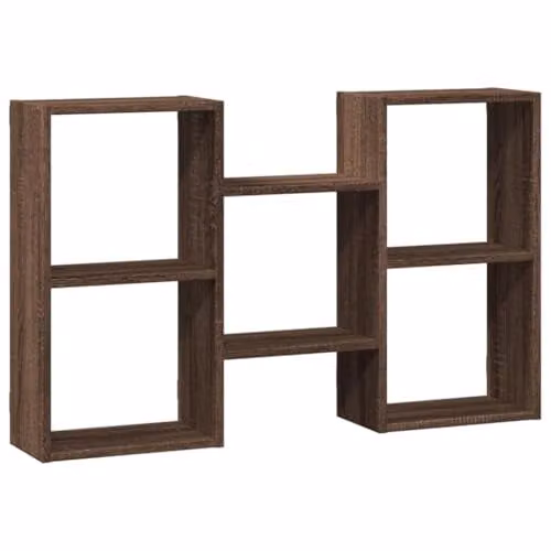 vidaXL Wall Shelf Brown, W: 96 cm, D: 18 cm, H: 60 cm, MDF Engineered Wood