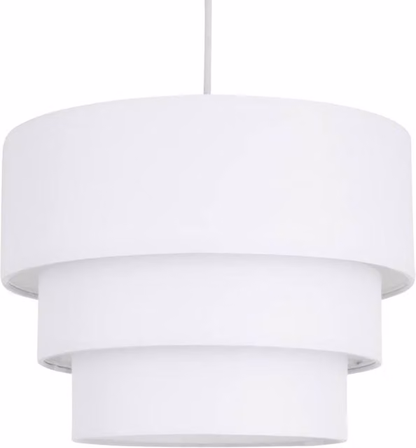First Choice Lighting White 3 Tier Fabric Cylinder Ceiling Light Shade – 1