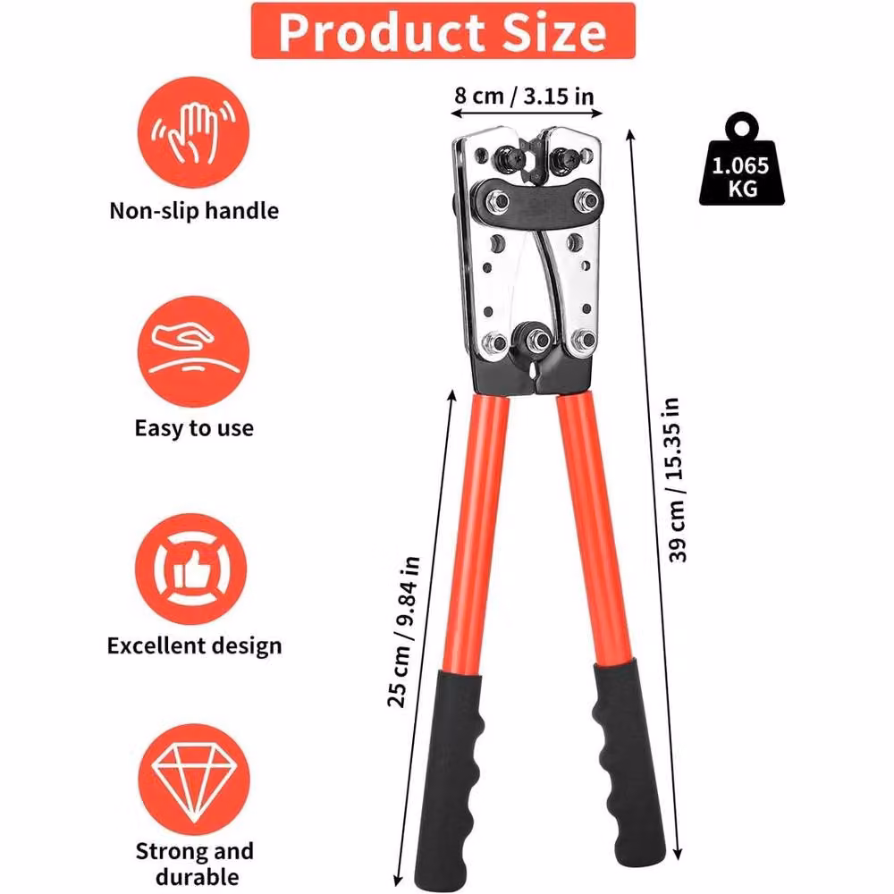NESTLUNE Red Duty Crimping Tool with 80 Heat Shrinkable Tubes and 80 Terminals, W/D/H: 1000 x 400 x 400 mm – 2