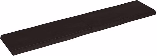 Berkfield Home Dark Grey Live Edge Table Top, Treated Solid Oak Wood, W: 180 cm, D: 40 cm, H: 2-6 cm – 1