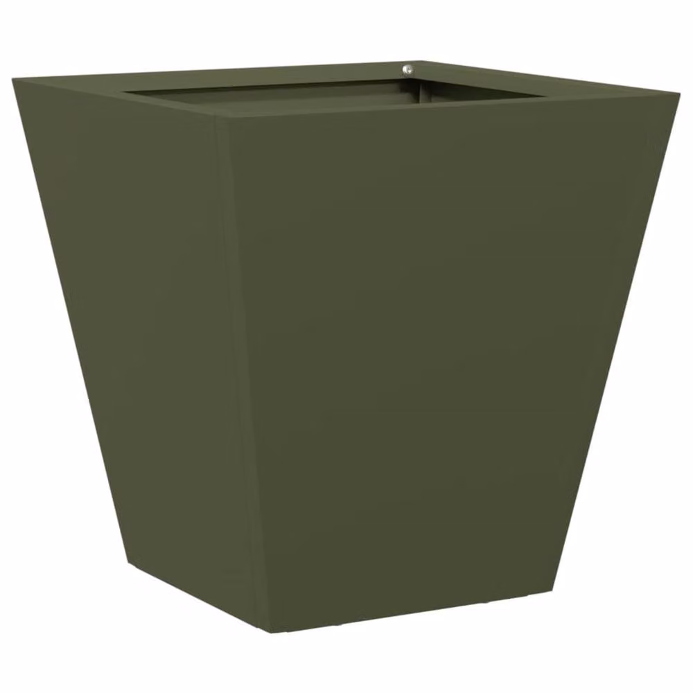 Berkfield Home Garden Steel Planter Tubs, Green, 2 Pack, W/D/H: 30 x 30 x 30 cm – 4