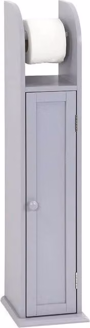 NESTLUNE Grey Wood Free Standing Bathroom Storage Cabinet with Hinged Doors