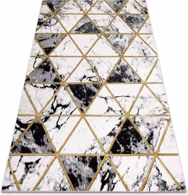 RugsX Emerald Geometric Rug in Black and Multicolour, W: 80 cm, L: 150 cm