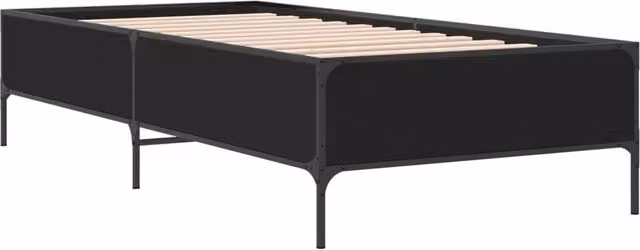 Berkfield Home Durable Single Bed Frame in Black, W/D/H: 90 x 190 cm – 1