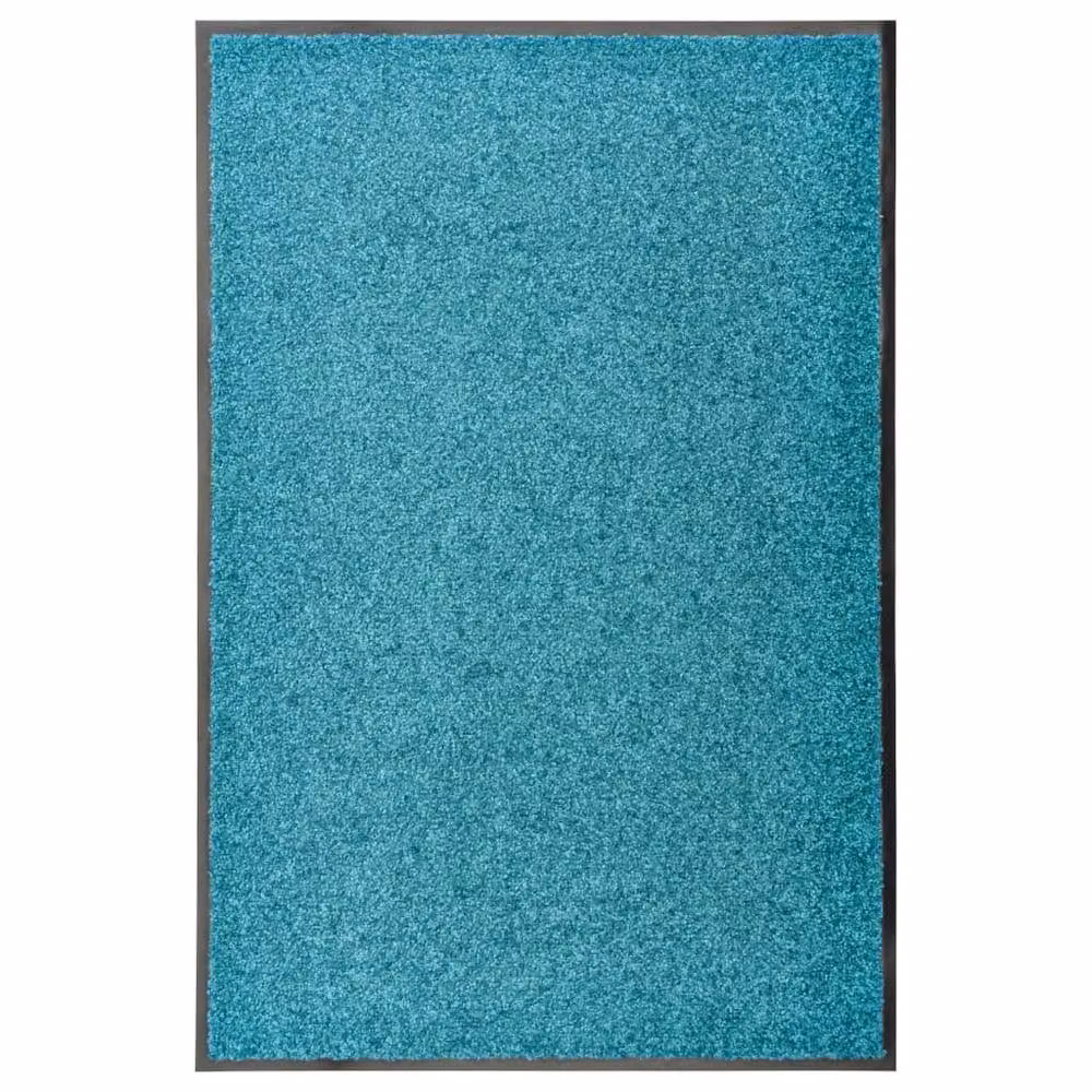 Berkfield Home Washable Non-Slip Doormat in Turquoise, W: 60 cm, D: 90 cm – 1