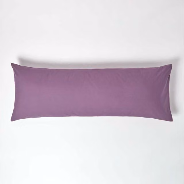 Homescapes Egyptian Cotton Body Pillowcase, 200 Thread Count Percale, Purple – 1