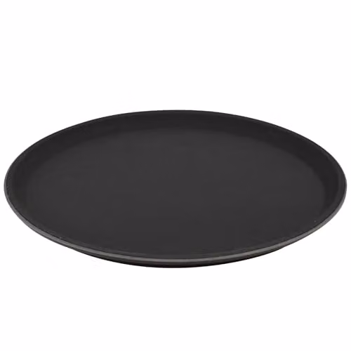 Argon Tableware Black Round Non-Slip Serving Trays, Pack of 6, Diameter: 28 cm
