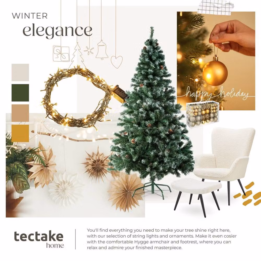 tectake Green Freestanding Christmas Tree, Height: 180 cm – 7