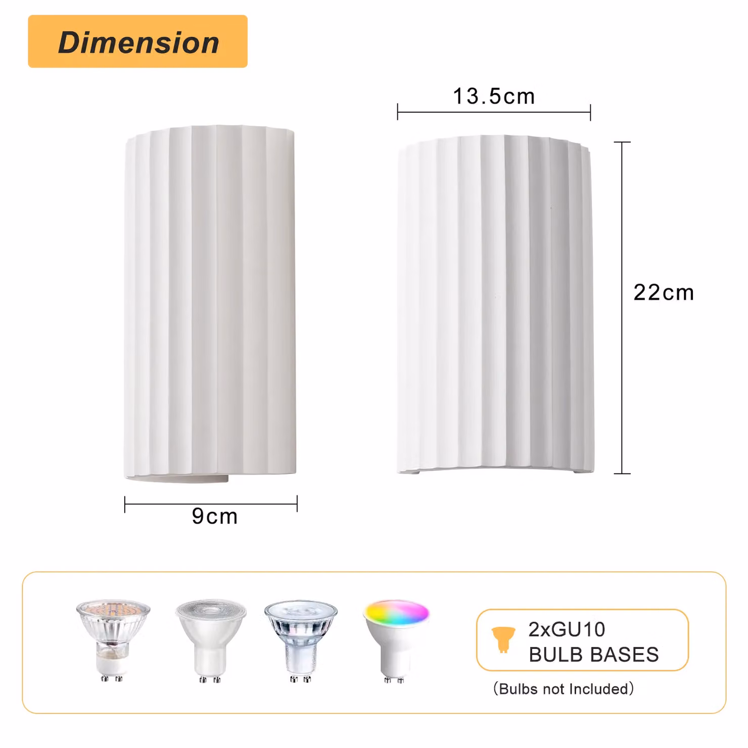 Harper Living Modern White Ceramic Wall Light with Up and Down LED GU10 Lighting – 3