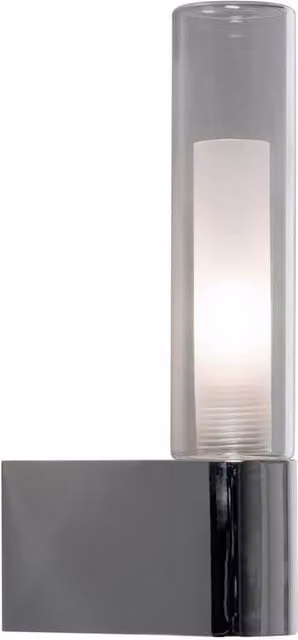 Netlighting Modern Chrome and Grey Glass Bathroom Wall Light IP44