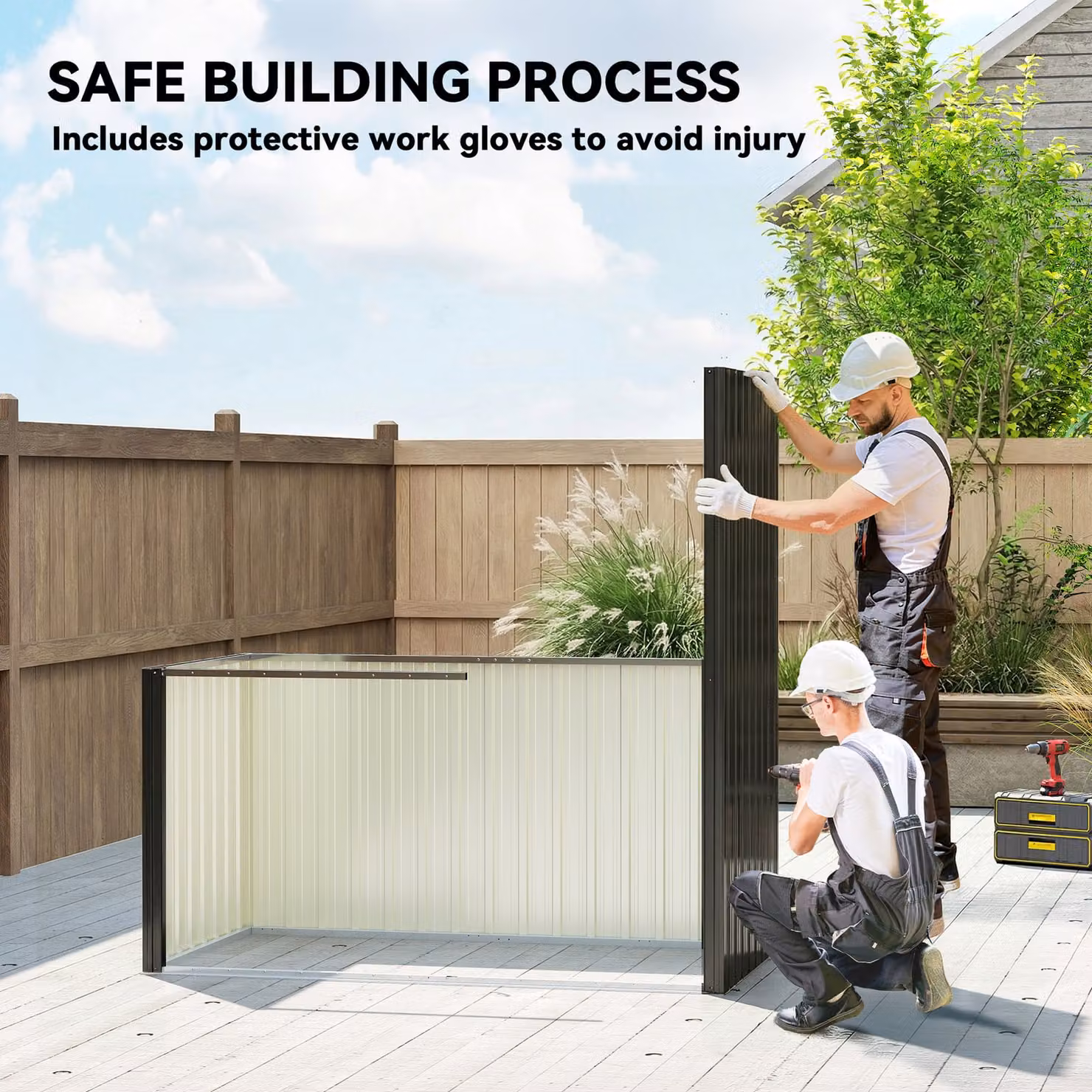 Outsunny Lean-to Garden Storage Shed with Lockable Door and Vents, Dark Grey, W: 152.4 cm, D: 91.44 cm, H: 179 cm – 7