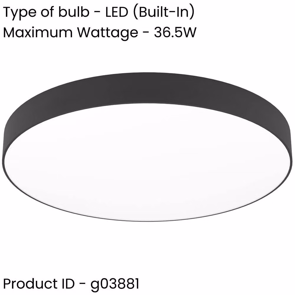 Loops Modern Black LED Ceiling Light with Included Bulb – 2