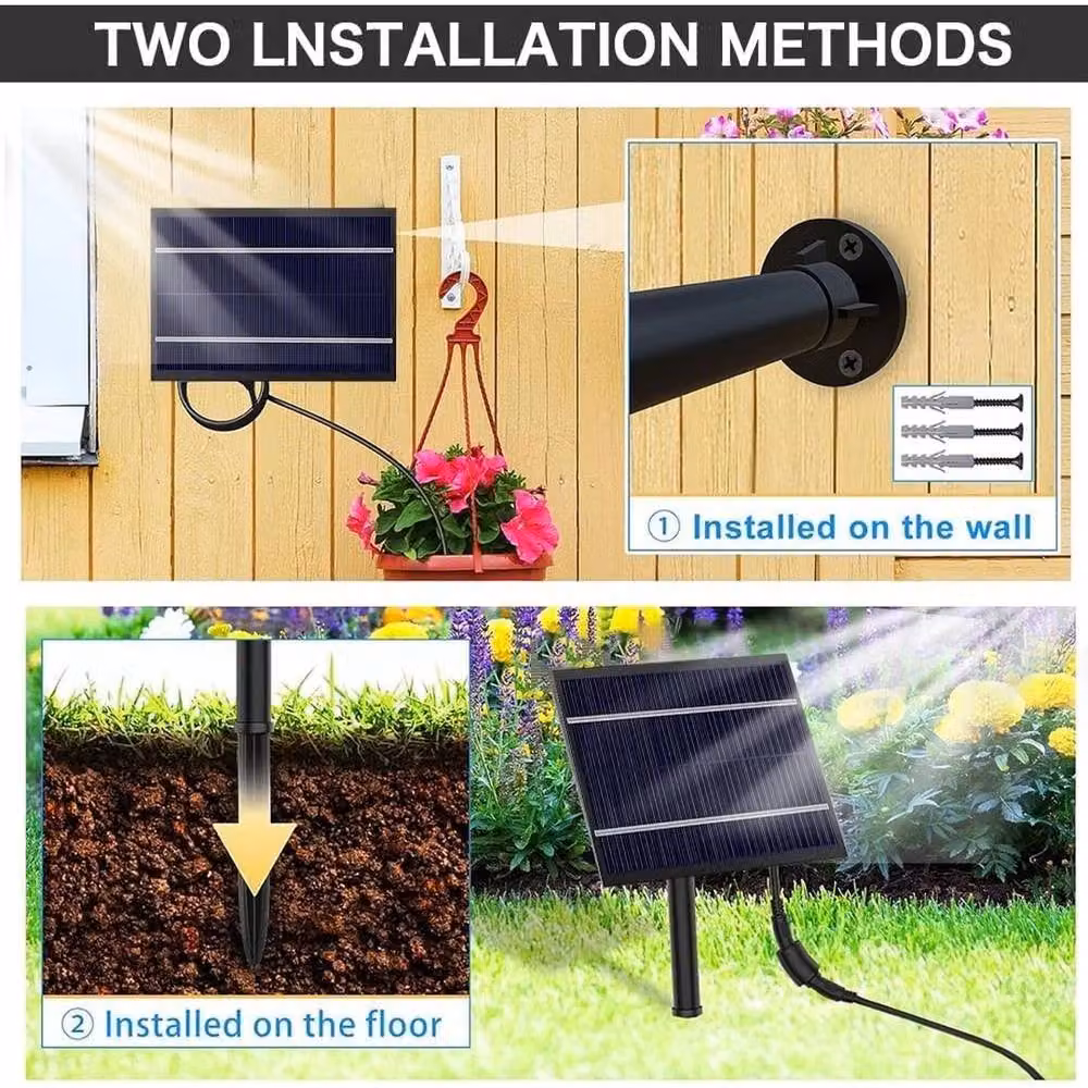 Havendro 4W Solar Powered 2 Tier Cascade Bird Bath in Black – 4