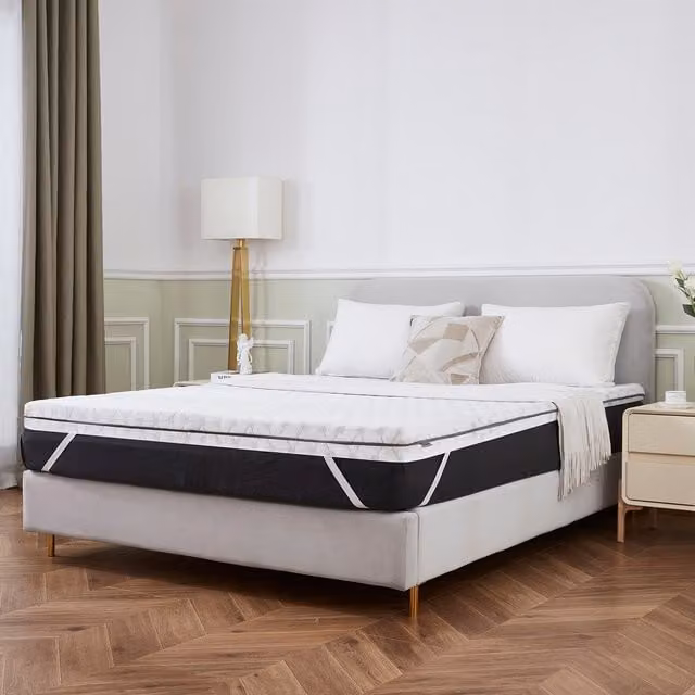 Ezysleep All Seasons Memory Foam Mattress Topper, White, Width: 135 cm