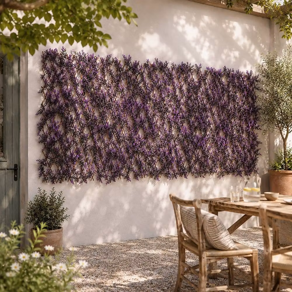Marco Paul Artificial Flower Wall Trellis in Purple, W/H: 90 x 180 cm – 7