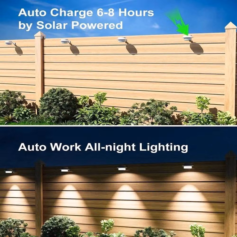 SPETLEK 6-Piece Solar Powered LED Gutter Lights in White for Outdoor Garden and Step Lighting – 5
