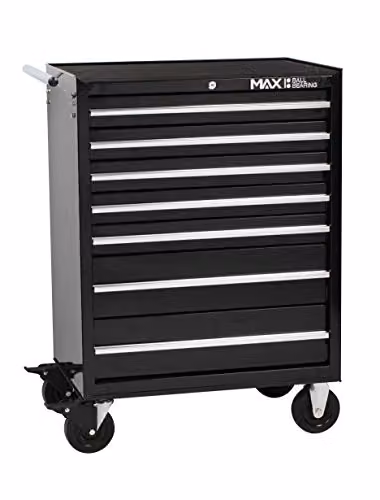 Hilka PMT111 Professional 7 Drawer Rollaway Cabinet in Black, H 95.5 x W 68.5 x D 46.5 cm – 3