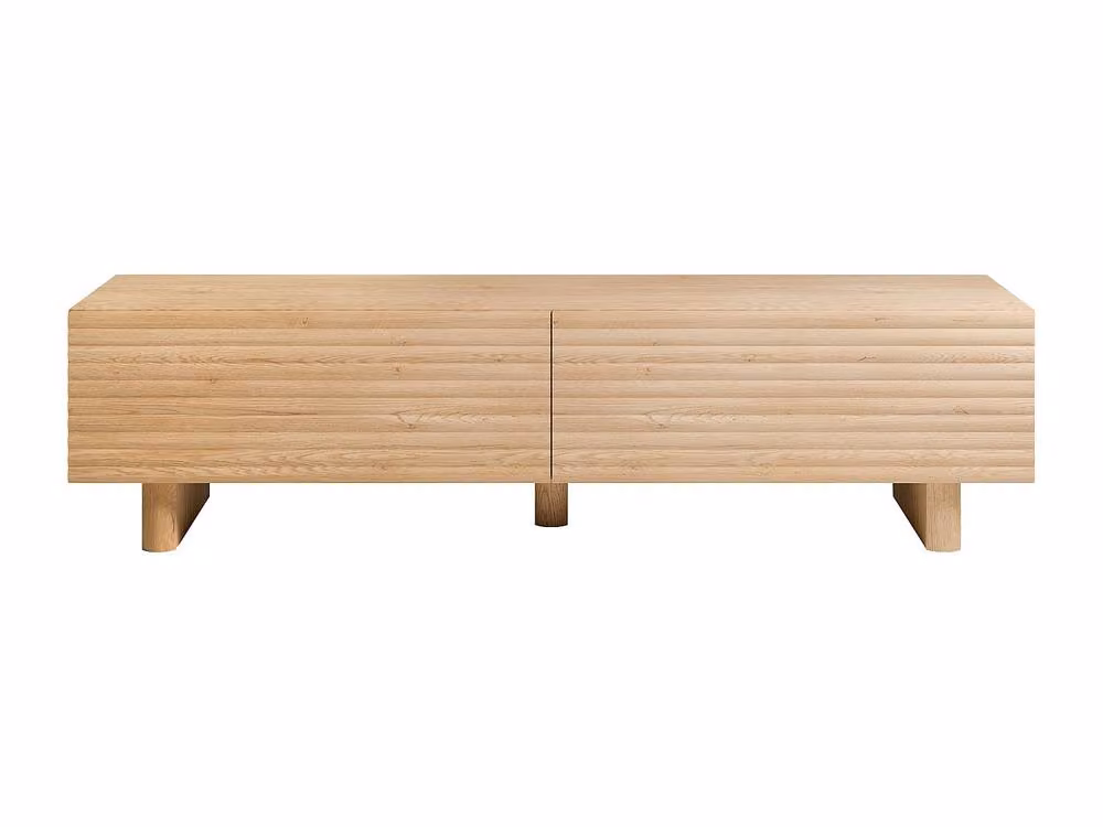 Vente-unique LUDIMA TV Unit with 2 Doors in Light Oak MDF – 2