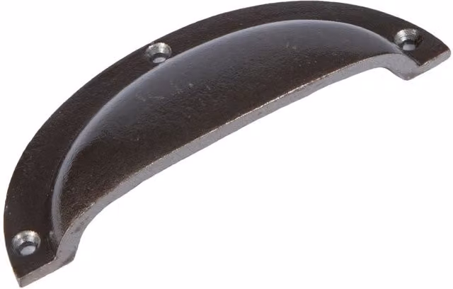 Hammer and Tongs Bow Curved Cabinet Drawer Pull in Matt Grey Iron, Pack of 10 – 1