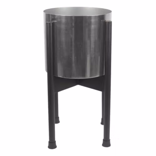 Botanik Round Metal Tabletop Planter in Black or Silver