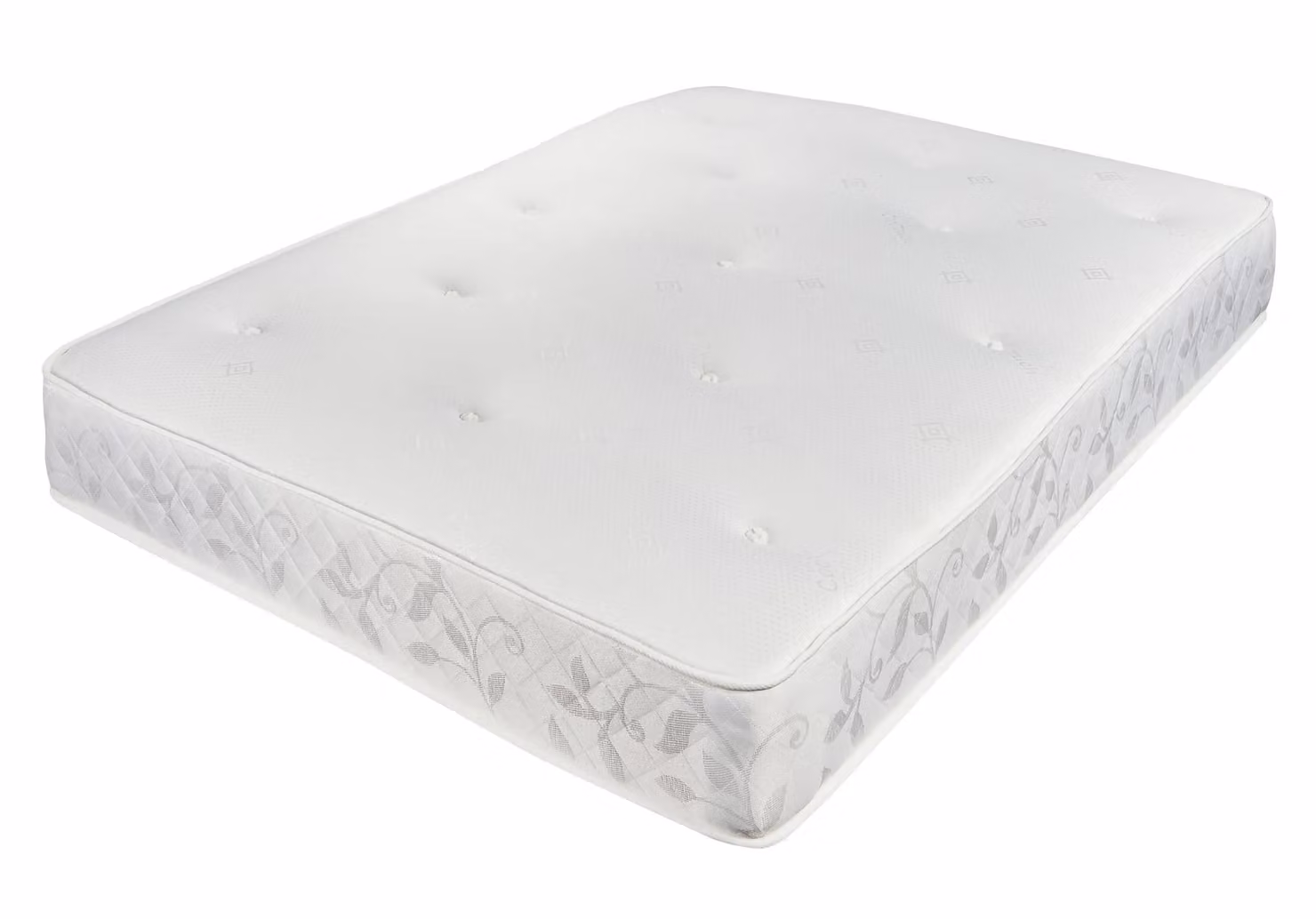 Sloomy Highbury Small Double Plush Velvet Memory Foam Bed Set with Headboard and Mattress in Silver