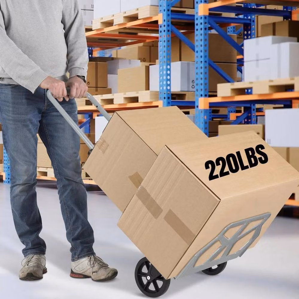 NESTLUNE Heavy Duty Folding Sack Truck in Silver, 100kg Load Capacity, W: 52 cm x H: 1000 cm – 2