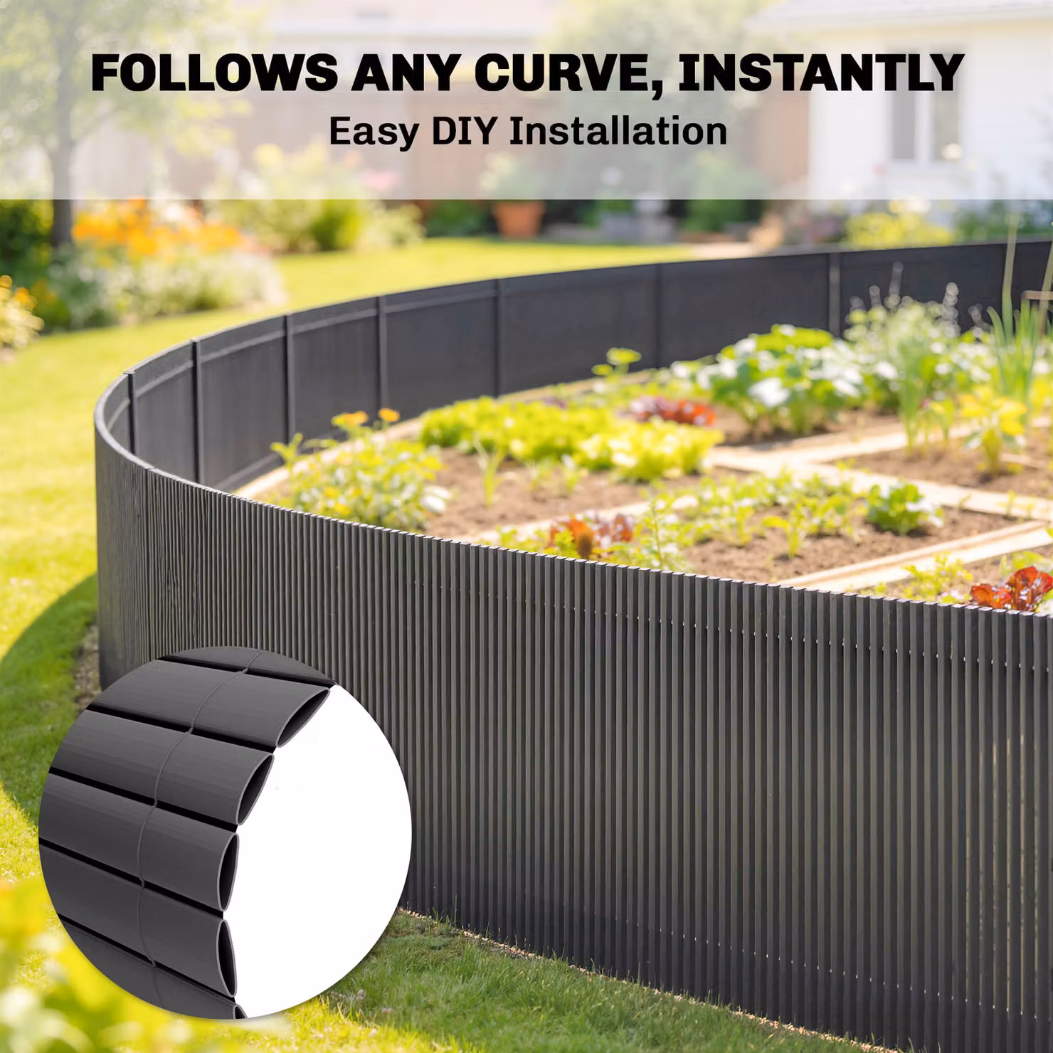 Outsunny 2-Piece Plastic Privacy Screening Fence, Waterproof Windbreak, Anthracite Grey, W: 3 m, H: 1 m – 6