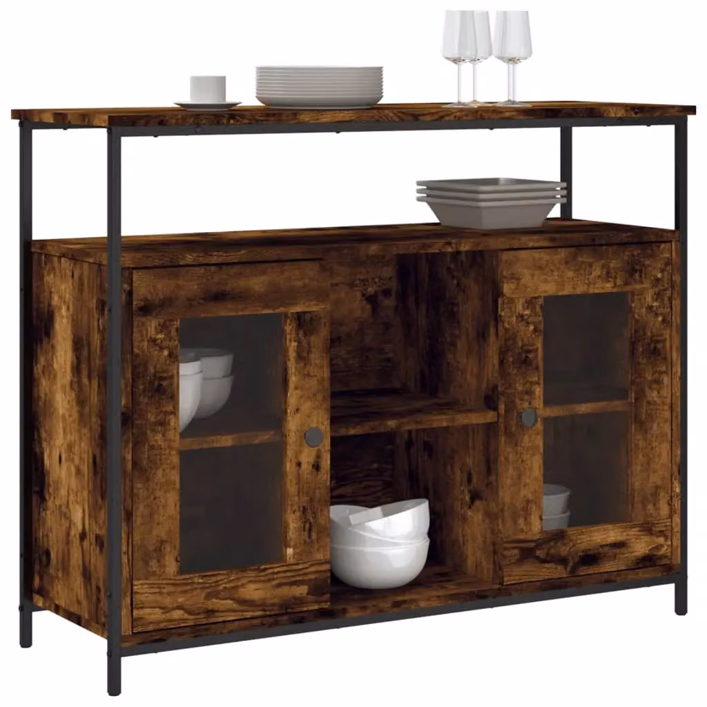 Berkfield Home Smoked Oak Sideboard in Brown, W/D/H: 100 x 35 x 80 cm – 3
