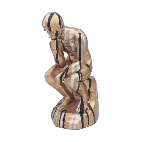 Lesser & Pavey Drip Art Thinker Gold Abstract Tabletop Figurine – 2