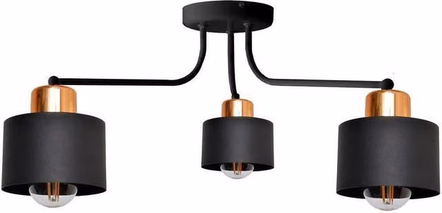 Netlighting Edison Multi Arm Semi Flush Ceiling Light in Black and Copper, Diameter: 65 cm – 2