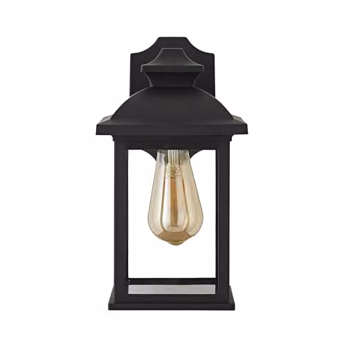 ValueLights Leo Matte Black Traditional Lantern IP44 Outdoor Wall Light – 2