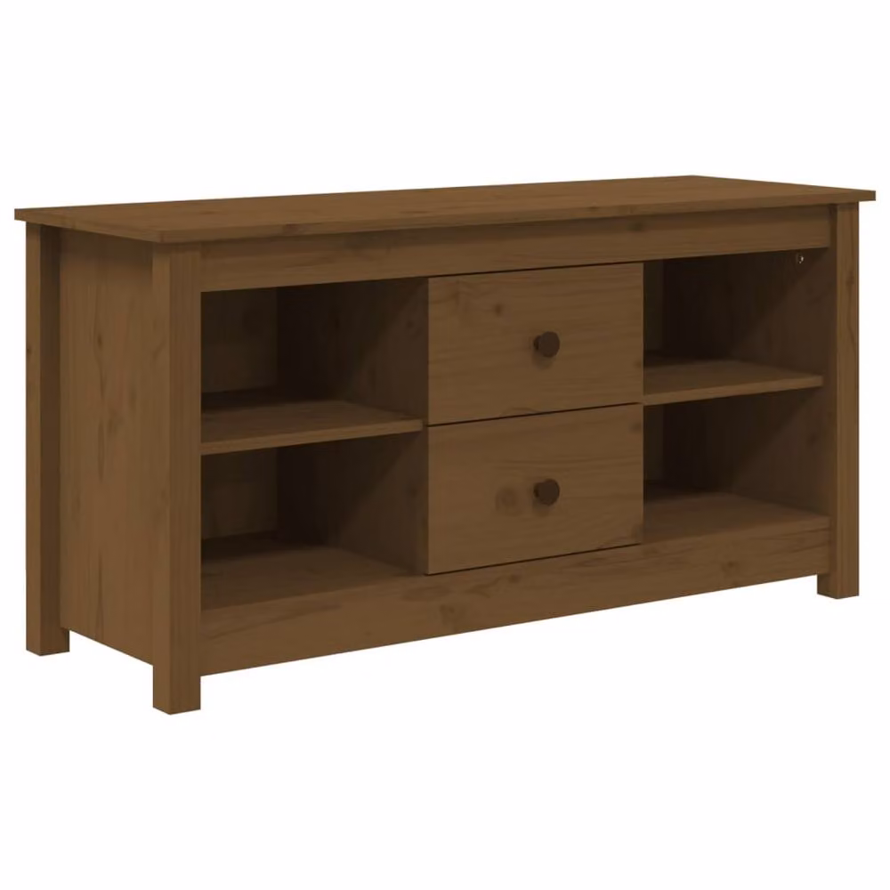 Berkfield Home TV Cabinet in Honey Brown Solid Pine Wood, W: 103 cm, D: 36.5 cm, H: 52 cm – 3