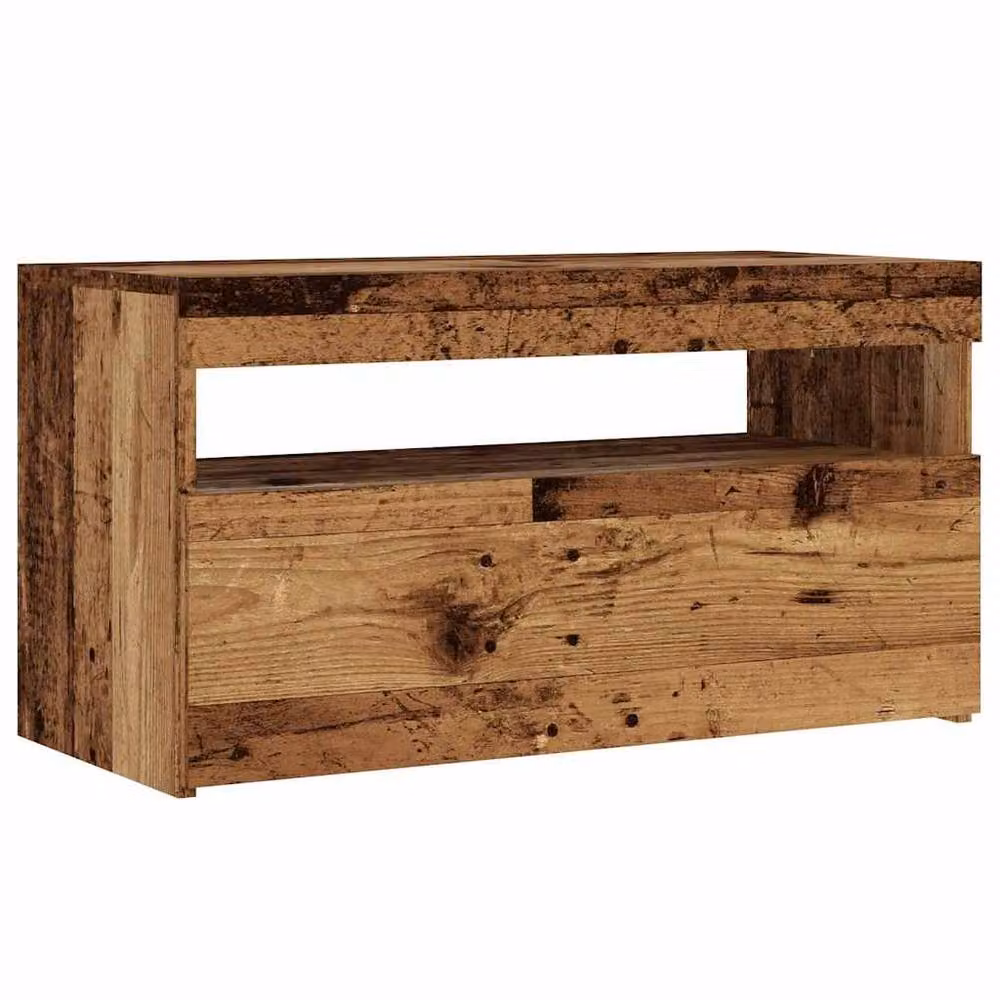 Berkfield Home Rustic Brown TV Cabinet with Integrated LED Lights, W/D/H: 75 x 35 x 40 cm – 6