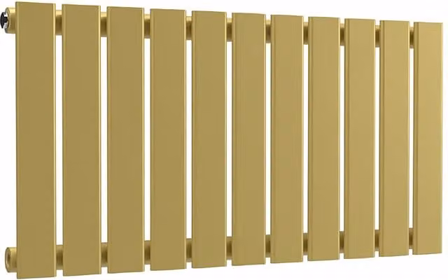 Lux Heat Flat Horizontal Steel Radiator in Gold, W: 77 cm, H: 40 cm