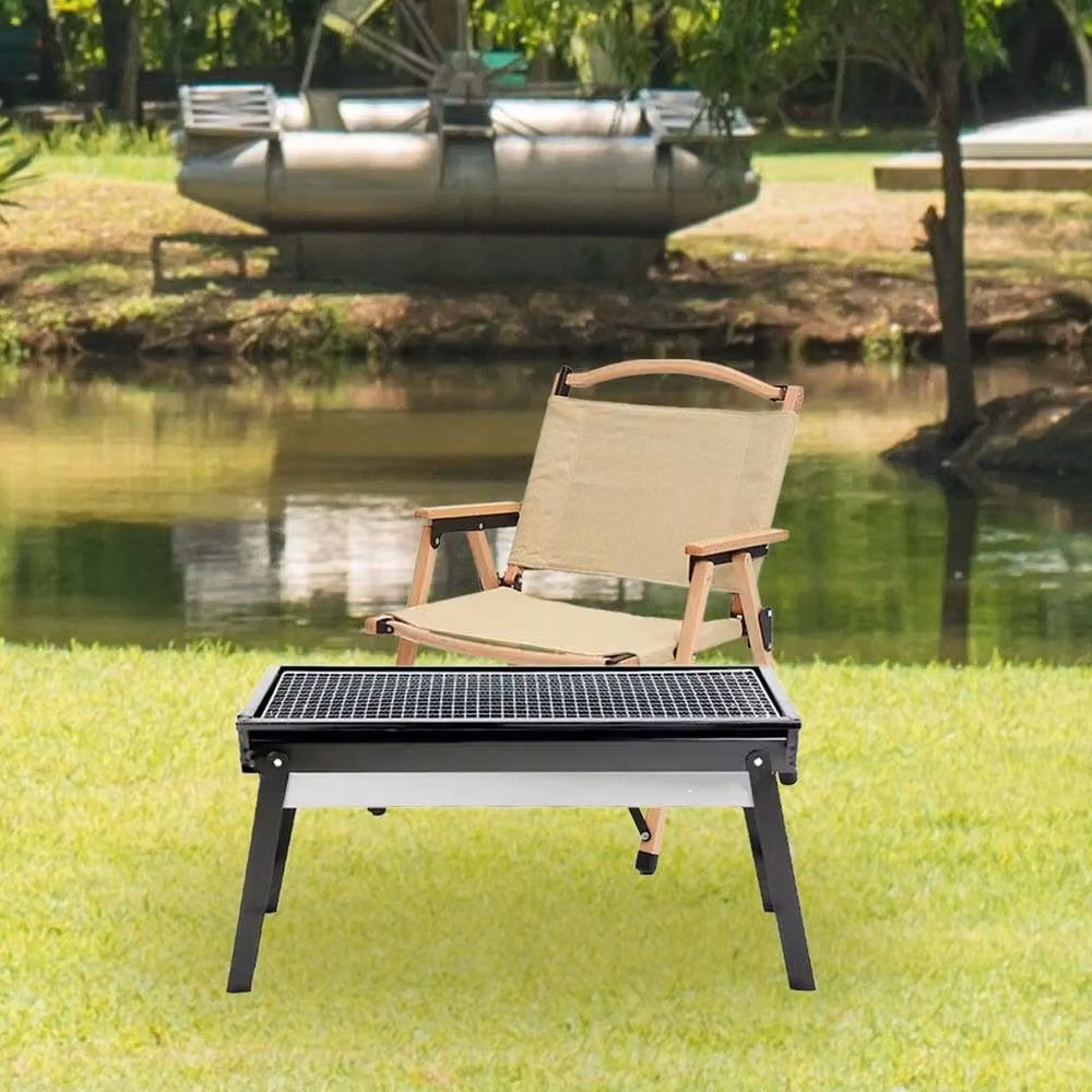 Kelvenix Large Foldable Portable Tabletop BBQ Grill in Black – 4