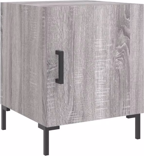Berkfield Home Modern Bedside Cabinets, 2 Piece, Grey, W/D/H: 40 x 40 x 50 cm